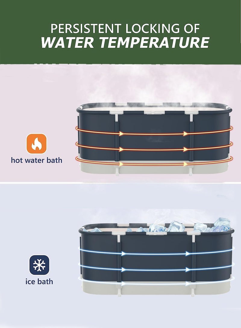 CUBEXELL Portable Foldable Bathtub,Portable Bathtub For Adults,Separate Family Bathroom SPA Tub,Soaking Standing Bath Tub For Shower Stall,Hot Bath Ice Bath,Efficient Maintenance Of Temperature (140cm/55inch) - Image 5