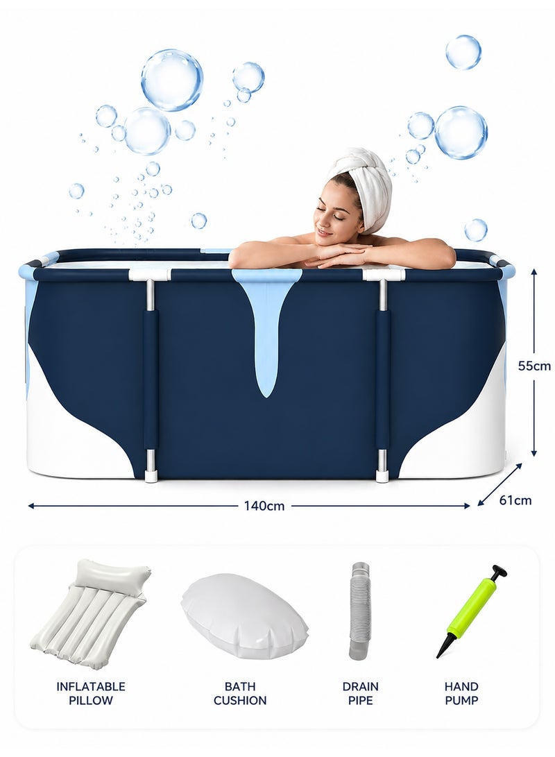 CUBEXELL Foldable Bathtub,Portable Bathtub For Adults,Separate Family Bathroom SPA Tub,Soaking Standing Bath Tub For Shower Stall,Hot Bath Ice Bath,Efficient Maintenance Of Temperature (140cm/55inch) - Image 1