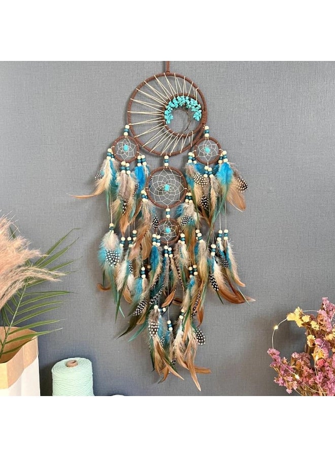 Dream Catcher Vintage Wind Chime Hanging Ornament Home Decor Indian Natural Stone Tree of Life Dream Catcher Wall Decor 