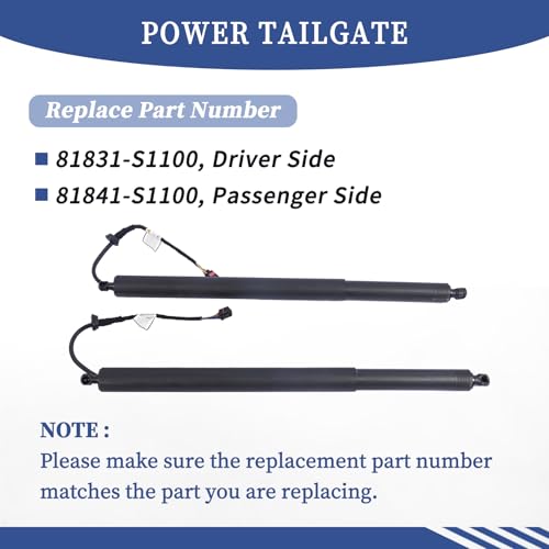 Getfarway جيتفارواي 2 قطع طاقة باب خلفي يسار ويمين 81831-S1100 81841-S1100 متوافق مع هيونداي سانتا في 2019 2020 أسطوانة دعم رافع الطاقة لباب الخلفي - Image 3