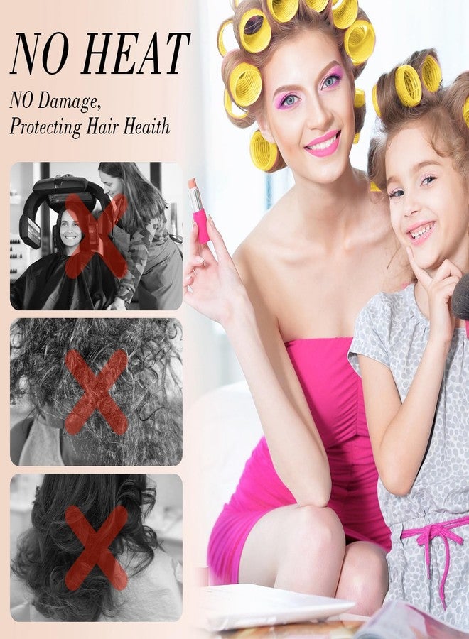 Obeoby 4 Sizes Hair Rollers for Women, 50 Pcs Set Hair Curlers with Clips Comb Curlers for Long Short Curly Hair and Bangs (25, 36, 48, 60mm), Yellow - Image 5