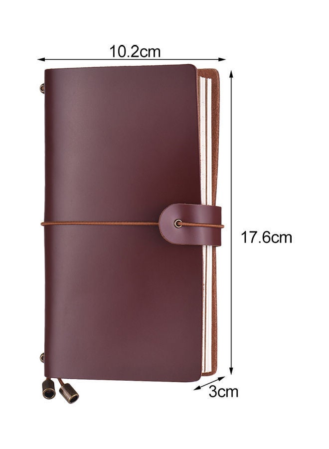 NIBEMINENT Leather Notebook With Elastic Strap Brown - Image 4