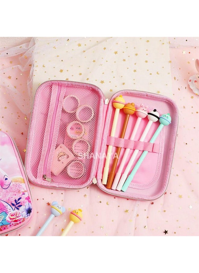 Shanaya SHANAYA Premium Stylish 3D Hardtop Embossed Cute Unicorn Mermaid Smiggle EVA Pencil Pouch Box Case Large Capacity Compartments for School College Girls Boys Kids Stationery Items (Design 2)  - Image 4