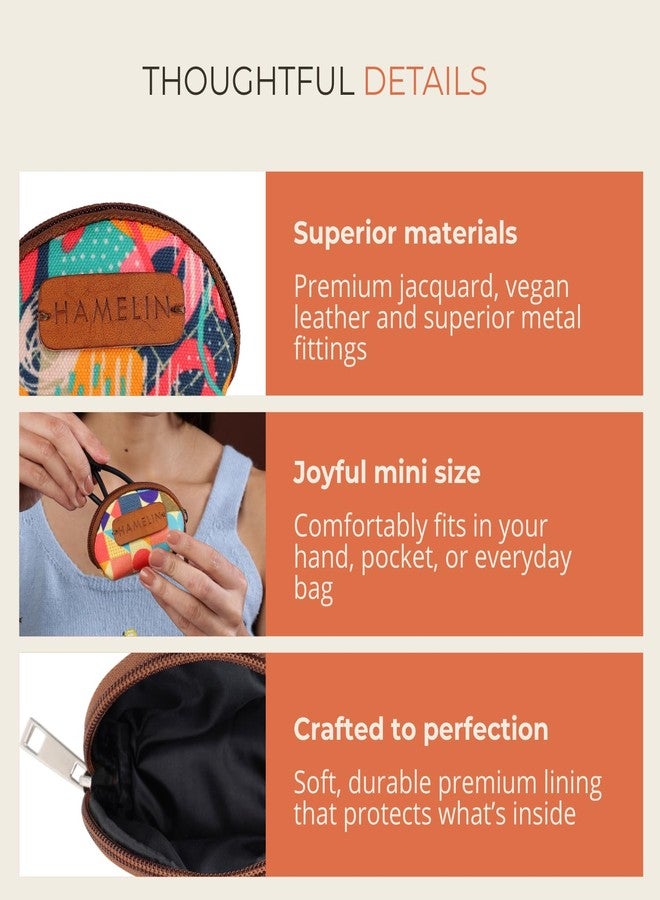 Hamelin Mini Travel Pouch Coin Pouch| Coin Purse | Small Purse for Women | Earphone Pouch for Girls | Mini Case for Women | Coin Purse (Set of Two -Rainbow)| Ideal Women's Gift - Image 3