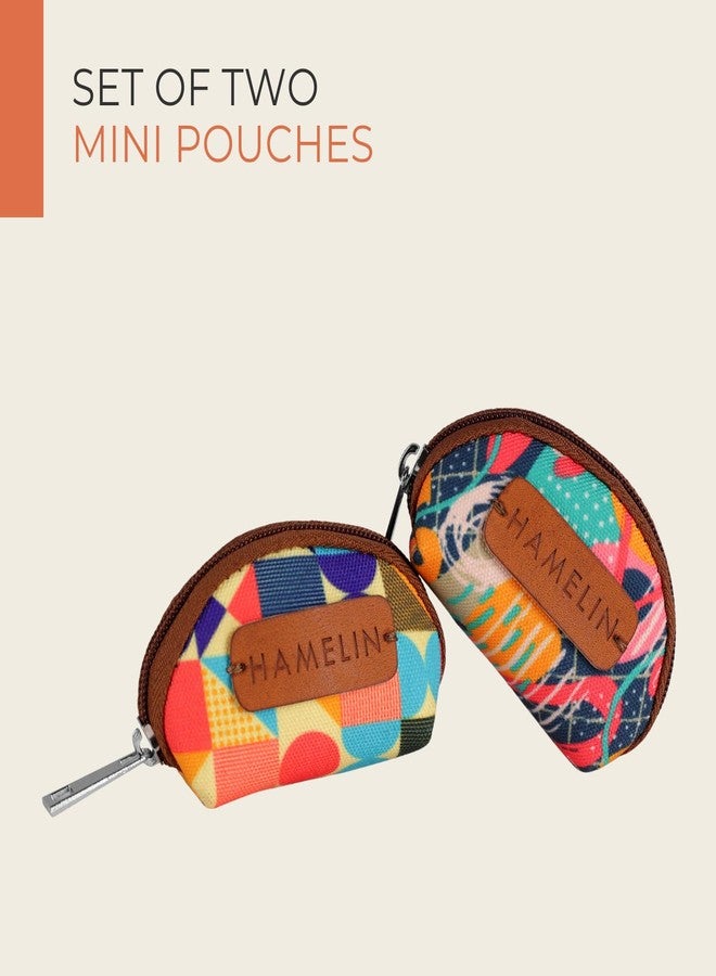Hamelin Mini Travel Pouch Coin Pouch| Coin Purse | Small Purse for Women | Earphone Pouch for Girls | Mini Case for Women | Coin Purse (Set of Two -Rainbow)| Ideal Women's Gift - Image 2
