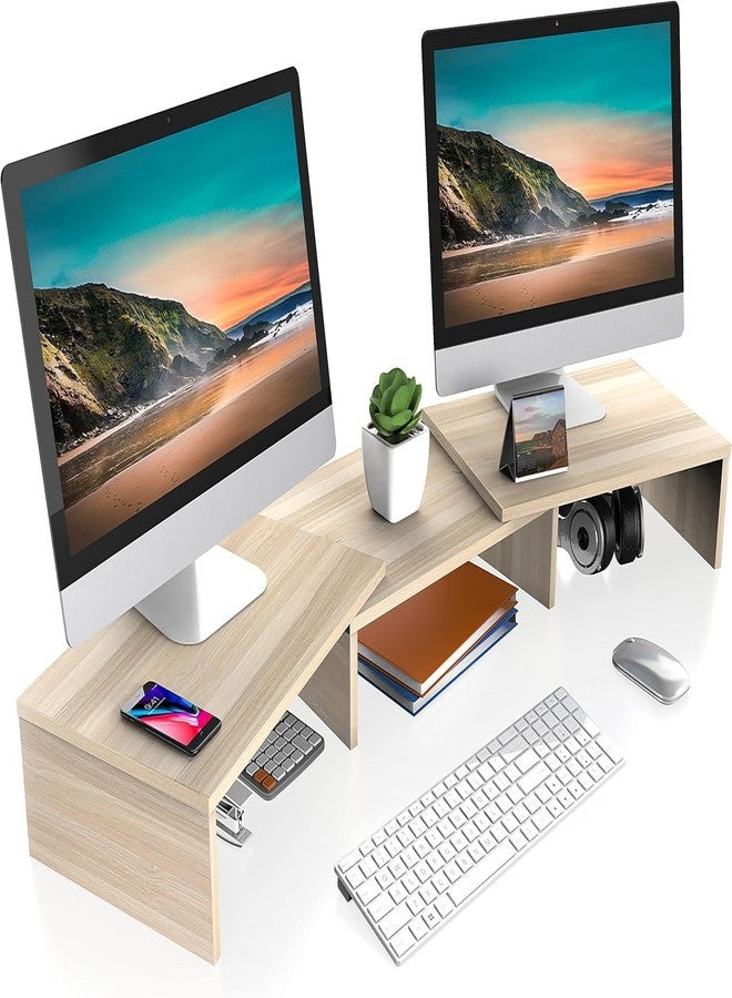 فيتو آيز Fitueyes Dual Monitor Stand Riser adjustable length and angle