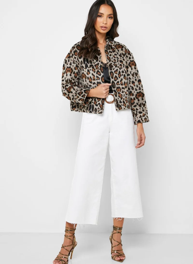 Miss Selfridge Petite Animal Print Jacket