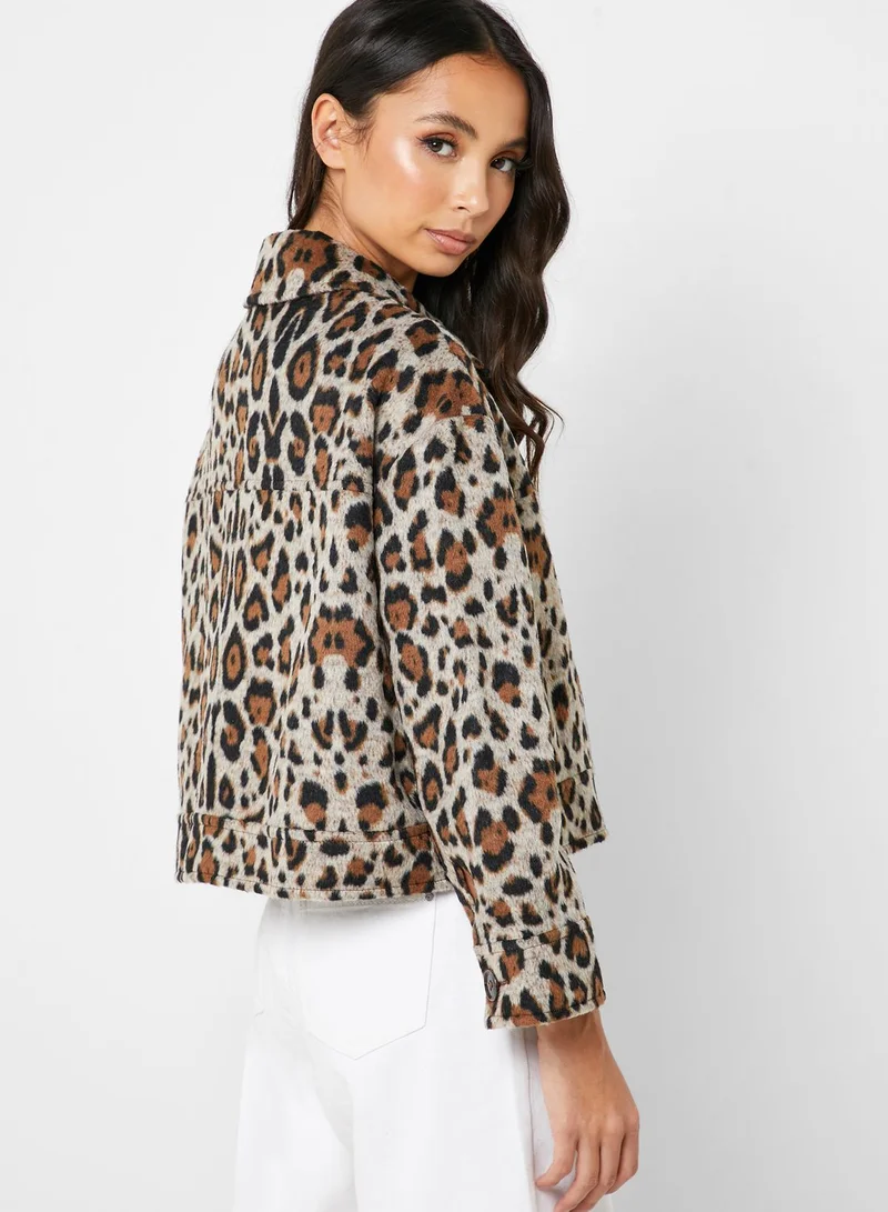 Miss Selfridge Petite Animal Print Jacket