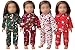 ELJRBCK 18Inch Doll Clothes for 18 Girl Dolls  Christmas Pajamas Set for 18 inch DollsGreen - Image 4