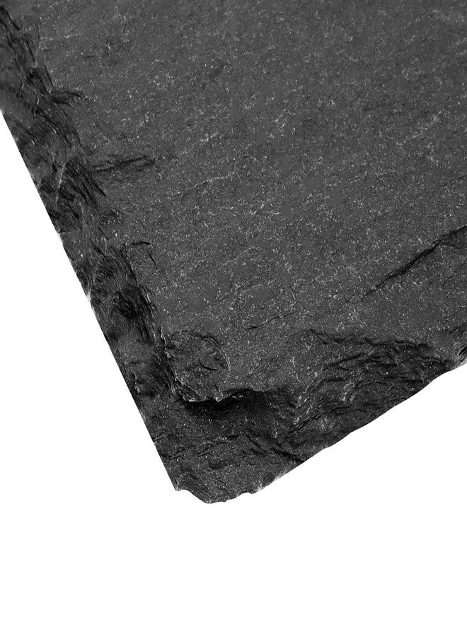 MOUYAT 8 Pack 10 x 5 Inch Black Slate Plates, Rectangular Slate Cheese Board with Natural Edge, Natural Stone Plates Cutting Board Charcuterie Boards for Cheese, Sushi, Meat, Appetizers - Image 3