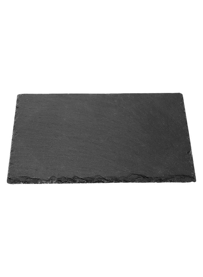 MOUYAT 8 Pack 10 x 5 Inch Black Slate Plates, Rectangular Slate Cheese Board with Natural Edge, Natural Stone Plates Cutting Board Charcuterie Boards for Cheese, Sushi, Meat, Appetizers - Image 4