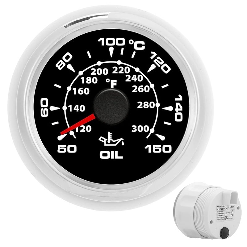 2in Digital Oil Temperature Gauge, 50-150℃, 361-19ohm, Black Dial Silver Bezel - 8 Color Backlight, IP67 Waterproof, Universal Vehicle Monitoring - Image 5