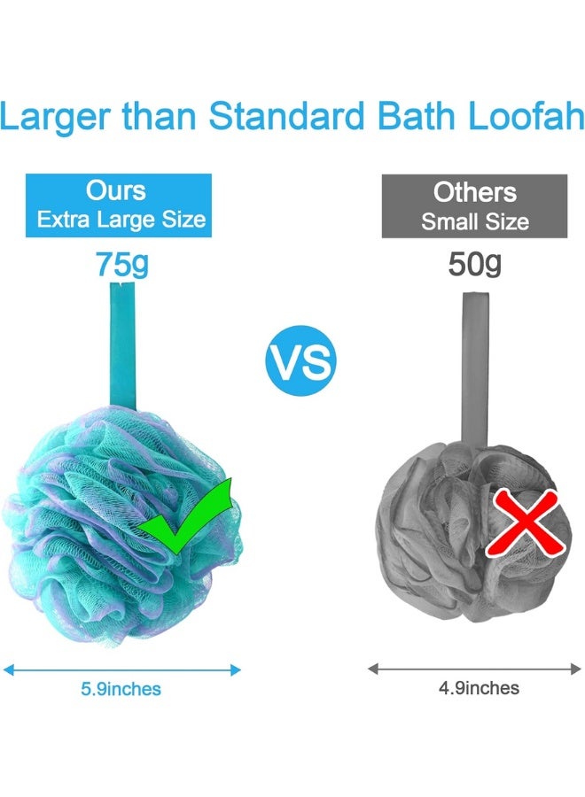 ليفة استحمام اسفنجية 75 غرام للقطعة، اسفنجة، ليفة تقشير الجسم للاستحمام - مجموعة من 4 الوان - Image 2