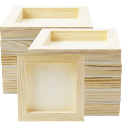 FSWCCK 10 Pack 5 x 5 inch Wood Panel Boards, Unfinished Wood Canvas Panels for Crafts, Painting Canvas, DIY Art Projects, Pouring, Arts Use with Oils, Acrylics - Image 1