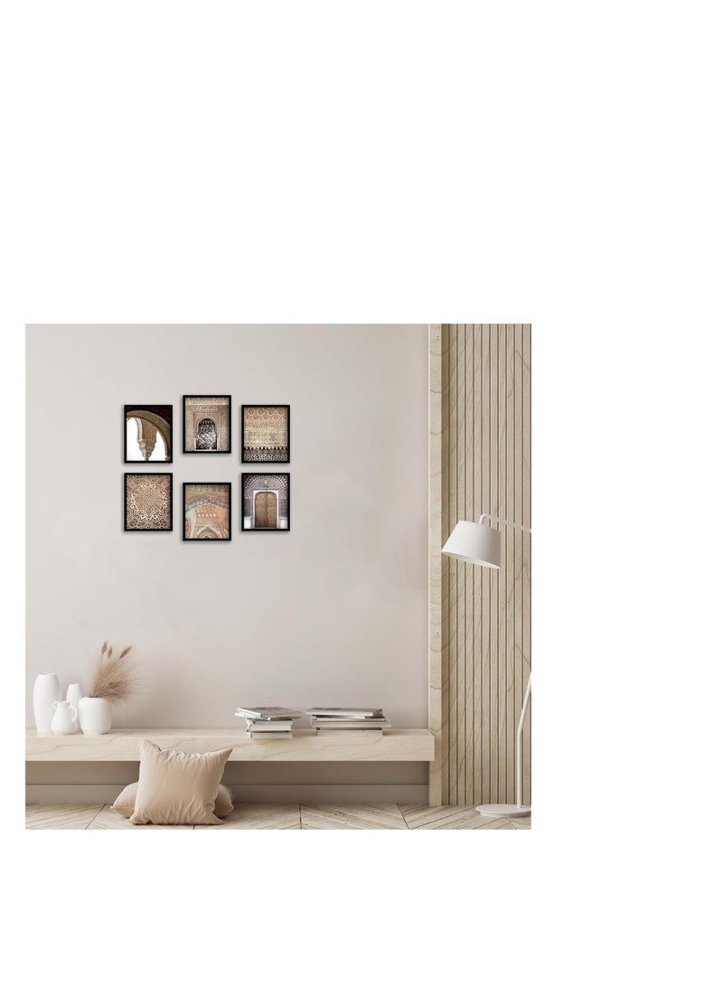 مؤسسة فكرة اليوم مجموعة من 6 ملصقات مطبوعة على قماش لفن العمارة المغربية من أفكار اليوم لأبواب عربية وأقواس مسجد | ديكور حائط أنيق لغرفة المعيشة وغرفة النوم والمكتب (بدون إطار - 2، 8 × 10 بوصة) - Image 3