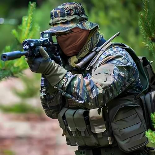 CAMOTER Camo Balaclava Ski Face Mask UV Protector for Man and Women Hunting Fishing Motorcycle Windproof&Military Tactical (Polyester, Green) - Image 4