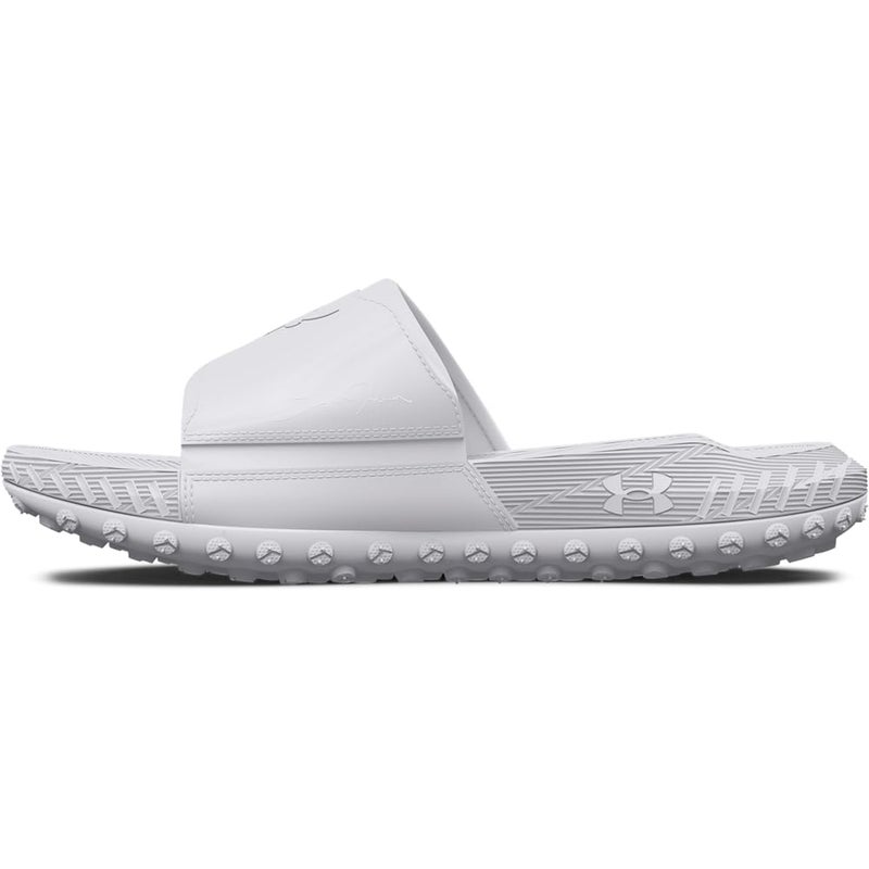 Under Armour Unisex Project Rock 3 Slides, (100) White/White/Halo Gray, 13, US - Image 3