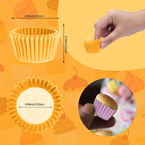 NUOMI 1 Inch Super Mini Baking Cups Muffin Paper Liners 1000 Pieces Cupcake Wrappers for Birthday/Wedding Parties Holiday, Yellow - Image 3