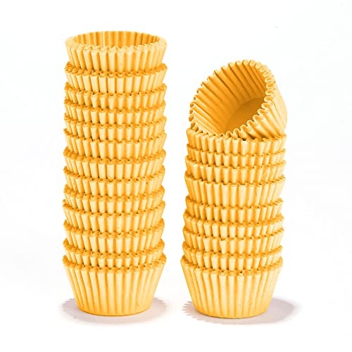 NUOMI 1 Inch Super Mini Baking Cups Muffin Paper Liners 1000 Pieces Cupcake Wrappers for Birthday/Wedding Parties Holiday, Yellow - Image 1