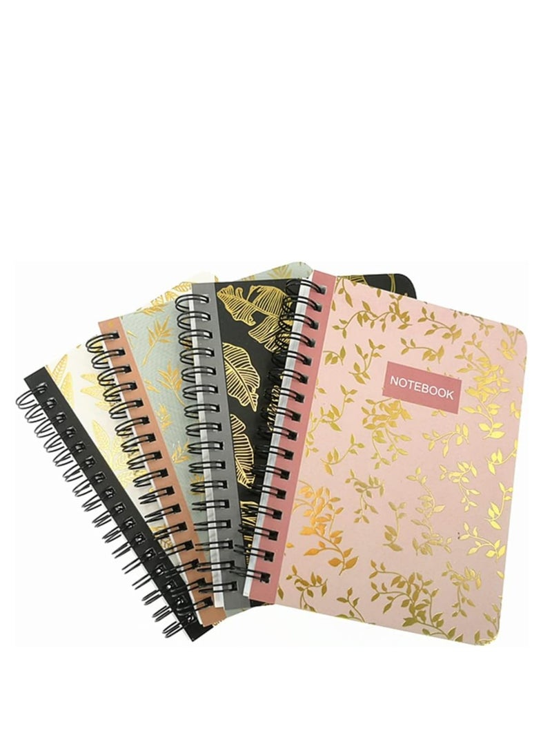 4 Pack A6 Size Spiral Notebook Journal,Wirebound Ruled Sketch Book NotePad Diary Memo Planner, 80 sheets - Image 1