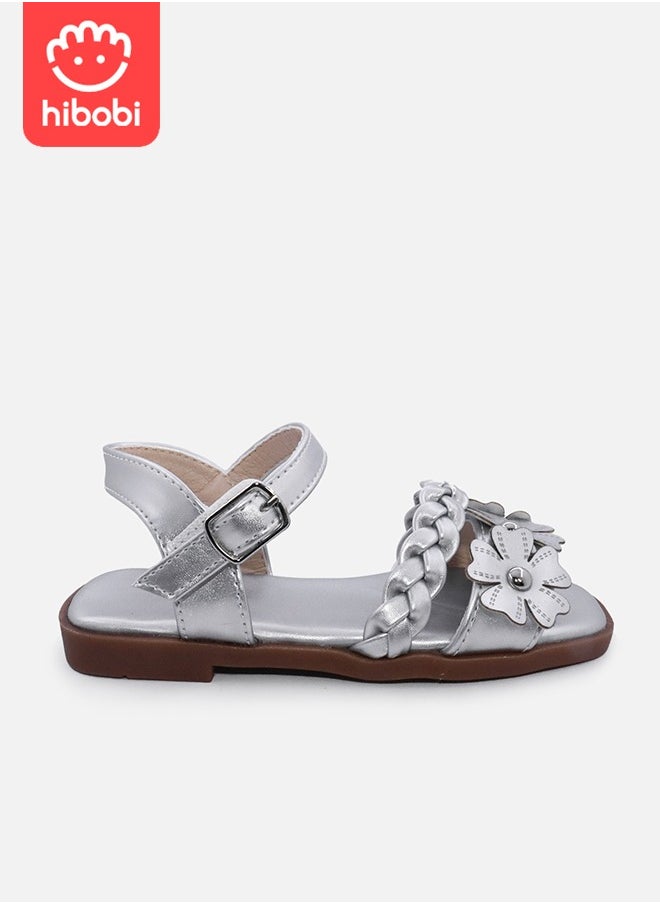 hibobi - Girls Open Toe Flower Princess Flat Shoes Summer Sandals - Image 1