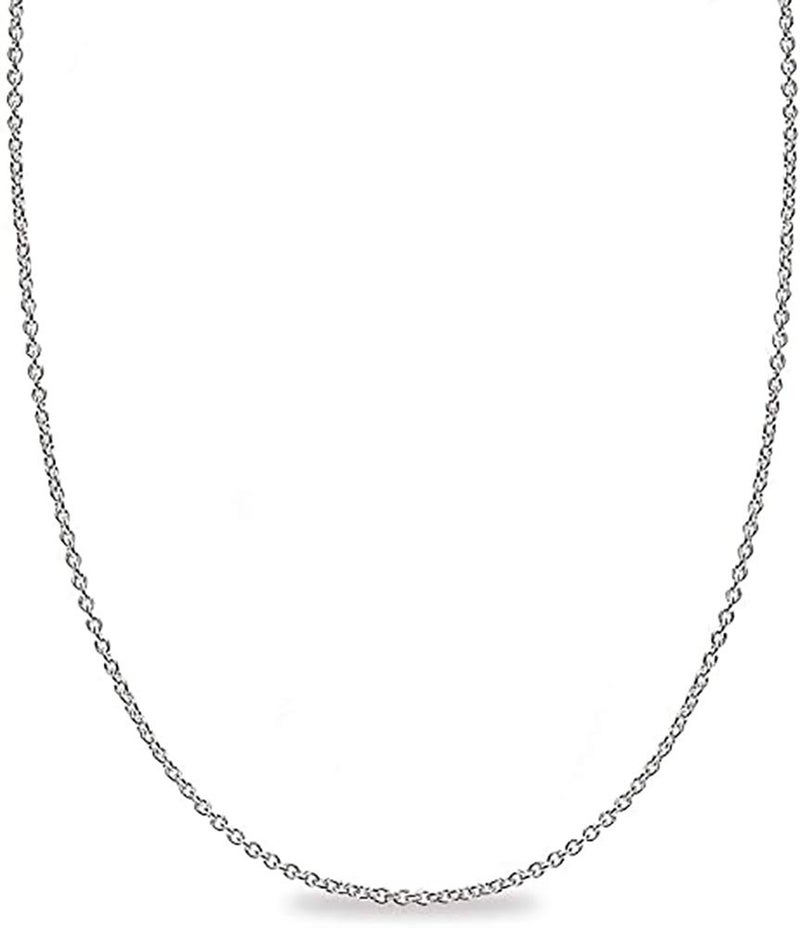 BQfife 925 Sterling Silver O Chain Necklace Pendant Adjustable 0 Chain Necklace-18 - Image 1