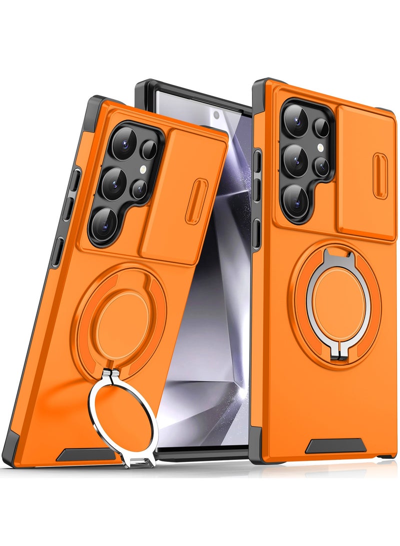 عام غطاء سامسونج جالكسي إس 25 الترا الصناعي المضاد للصدمات - بتصميم متين مع حلقة مغناطيسية قابلة للطي - يوفر حماية كاملة للهاتف مع دعم خاصية التثبيت المغناطيسي في السيارة - مناسب لجالكسي إس 25 الترا 5G