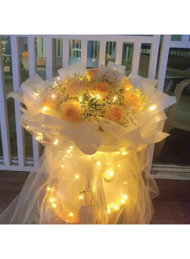 16 قطعة أضواء فيري LED تعمل بالبطول 6.5 قدم 20 LED أصفر لحفلات الزفاف والأعياد - Image 3