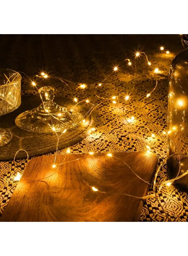 16 قطعة أضواء فيري LED تعمل بالبطول 6.5 قدم 20 LED أصفر لحفلات الزفاف والأعياد - Image 5