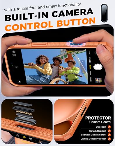 Vizvera for iPhone 17 Pro Max Case Wallet RFlD [Cards Holder[Camera Controll[Camera Cover] Full Body Rugged Shockproof Silicone Protective Phone Case for iPhone 17 Pro Max 6.9'' 2025(Spritz Orange) - Image 5