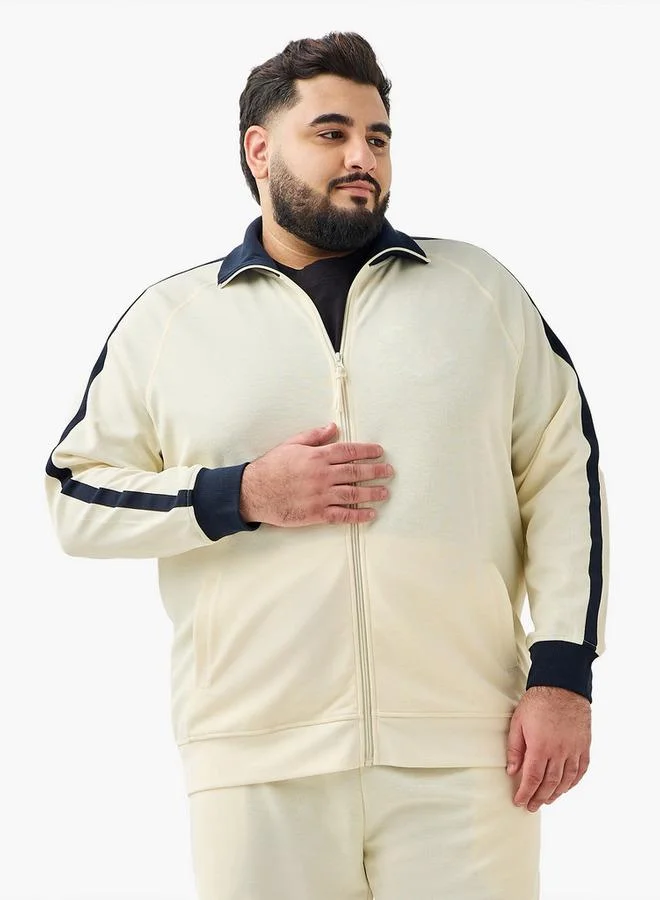Maxim  Men Regular Fit Tape Detail Longline Jacket for Men | Best Price UAE