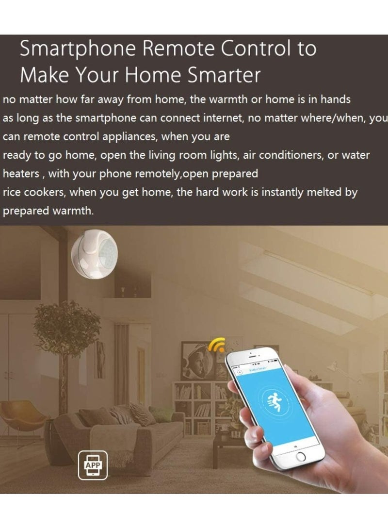 SMART WiFi Motion PIR Sensor, Controllable via Phone App, No Hub Required