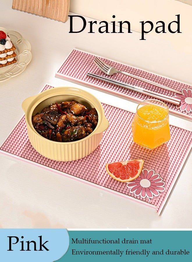 XiuWoo Faucet Draining Mat, Vintage Self Absorbent Draining Mat for Kitchen Counter,  Non-slip Drain Pad Sink Mat Sink Absorbent Mat Wash Basin Table Drain Pad Desktop Absorbent Mat Kitchen Dish Drying Mat Wash Coaster - Image 1