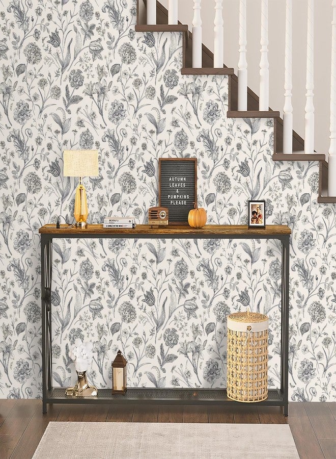 lenify Black and Beige Peel and Stick Wallpaper Botanical Contact Paper 16.9inch x 118.1inch Floral Wallpaper Peel and Stick for Bathroom Bedroom Removable Self Adhesive Wallpaper Decor Vinyl - Image 3