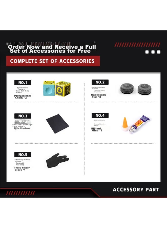 Livex Small Single Flower, Detachable Pool Cue, Small Tip, Snooker Black 8 Ball Cue, 16 Colors, Chinese And English Style Billiard Cue - Image 1