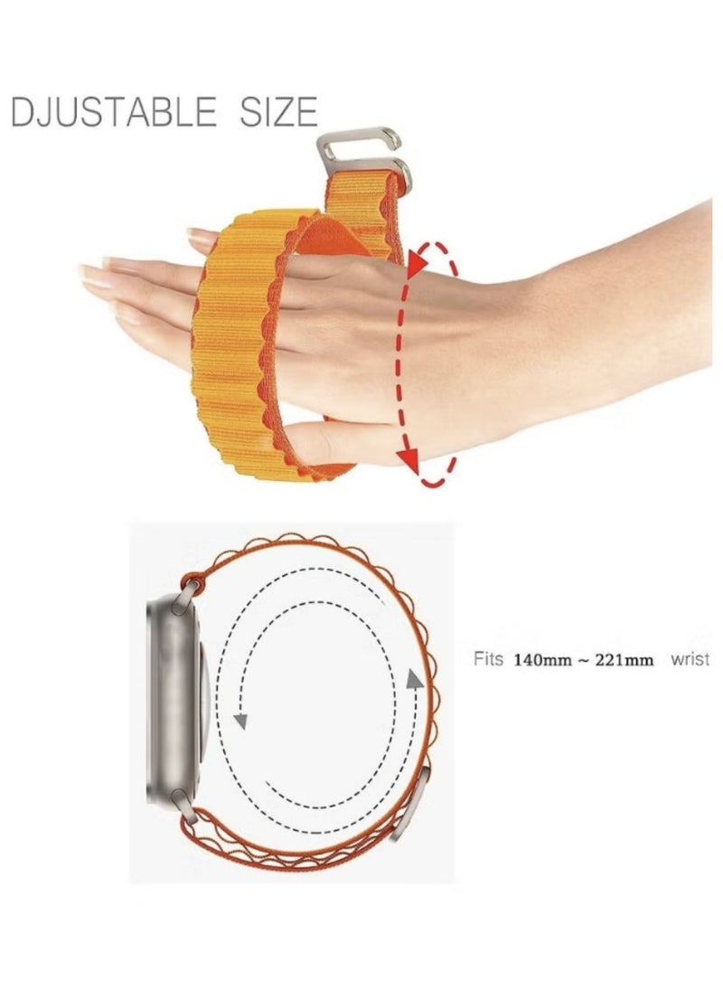 BEILINGDUN - 4Pack for Apple Watch Alpine Loop Band 49mm/45mm/44mm Nylon Woven Sport Strap for Apple Watch Series 8/Ultra/7/SE/6/5/4/3/2/8 White/Green/Orange/Black - Image 1