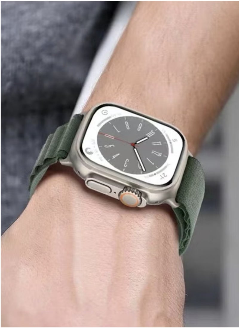 BEILINGDUN - 4Pack for Apple Watch Alpine Loop Band 49mm/45mm/44mm Nylon Woven Sport Strap for Apple Watch Series 8/Ultra/7/SE/6/5/4/3/2/8 White/Green/Orange/Black - Image 1