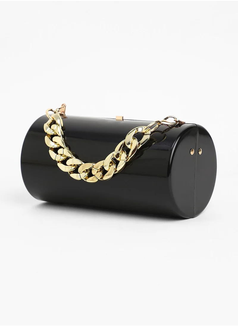 صوص هاوت The Columner Clutch Bag - Onyx Black