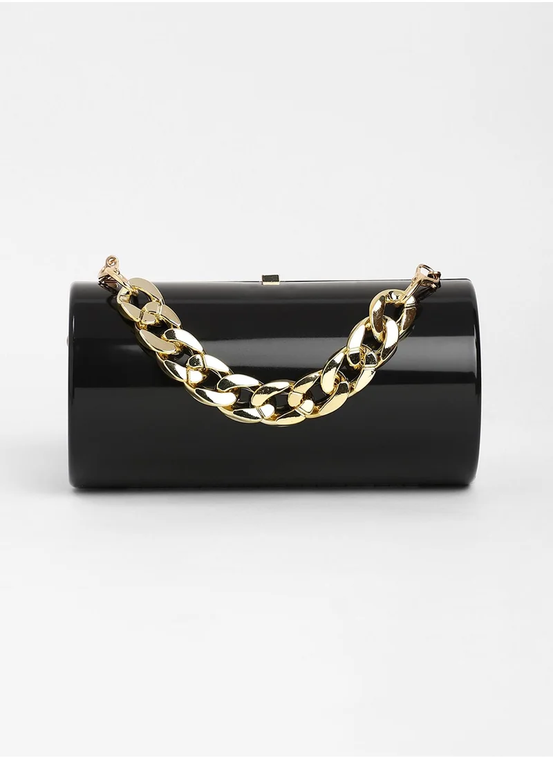 صوص هاوت The Columner Clutch Bag - Onyx Black