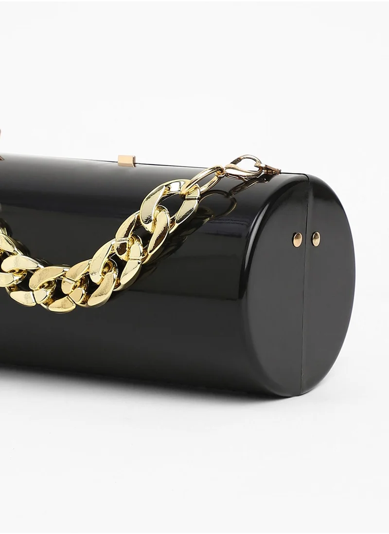 صوص هاوت The Columner Clutch Bag - Onyx Black