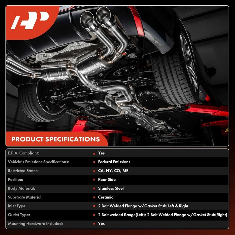 A-Premium 2-PC Rear Catalytic Converter with Gasket Kit - Image 3