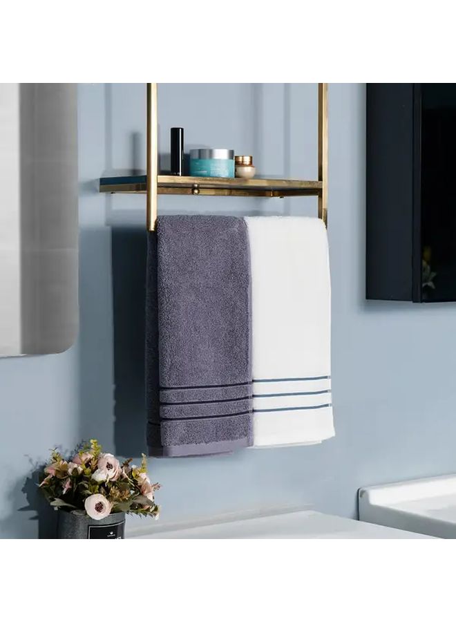 6 Pcs Blue And White Soft Cotton Bathroom Towel Set Deluxe Bath Towel With 2 Hand Towels 4 Face Towels And Wash Cloths - Image 5