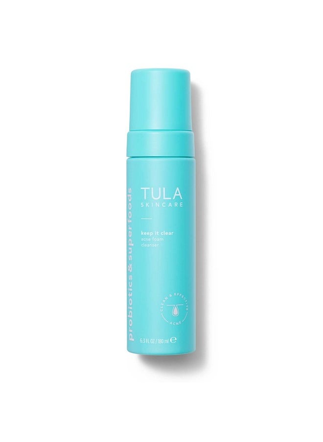 TULA Skin Care Keep It Clear - Acne Foam Cleanser, Contains Salicylic & Azelaic Acid & Probiotics, Clears & Soothes Acne, Brightens Past Blemish Marks, 6.3 Fl Oz.  - Image 1