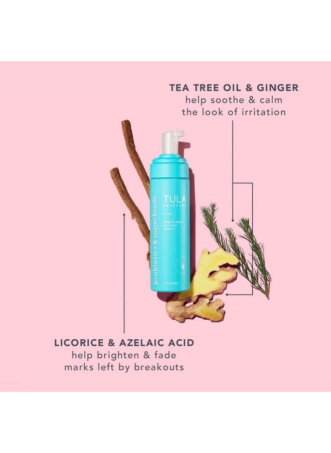 TULA Skin Care Keep It Clear - Acne Foam Cleanser, Contains Salicylic & Azelaic Acid & Probiotics, Clears & Soothes Acne, Brightens Past Blemish Marks, 6.3 Fl Oz.  - Image 2