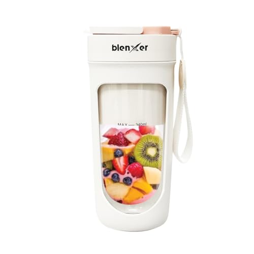 Blenxer Portable Blender 340 ml – USB-C Rechargeable, 40 W Personal Smoothie Protein Shake Blender – 10-Blade Stainless Steel – 40-Second Auto-Stop – Travel & Gym Mini Juicer (Ghost White) - Image 3