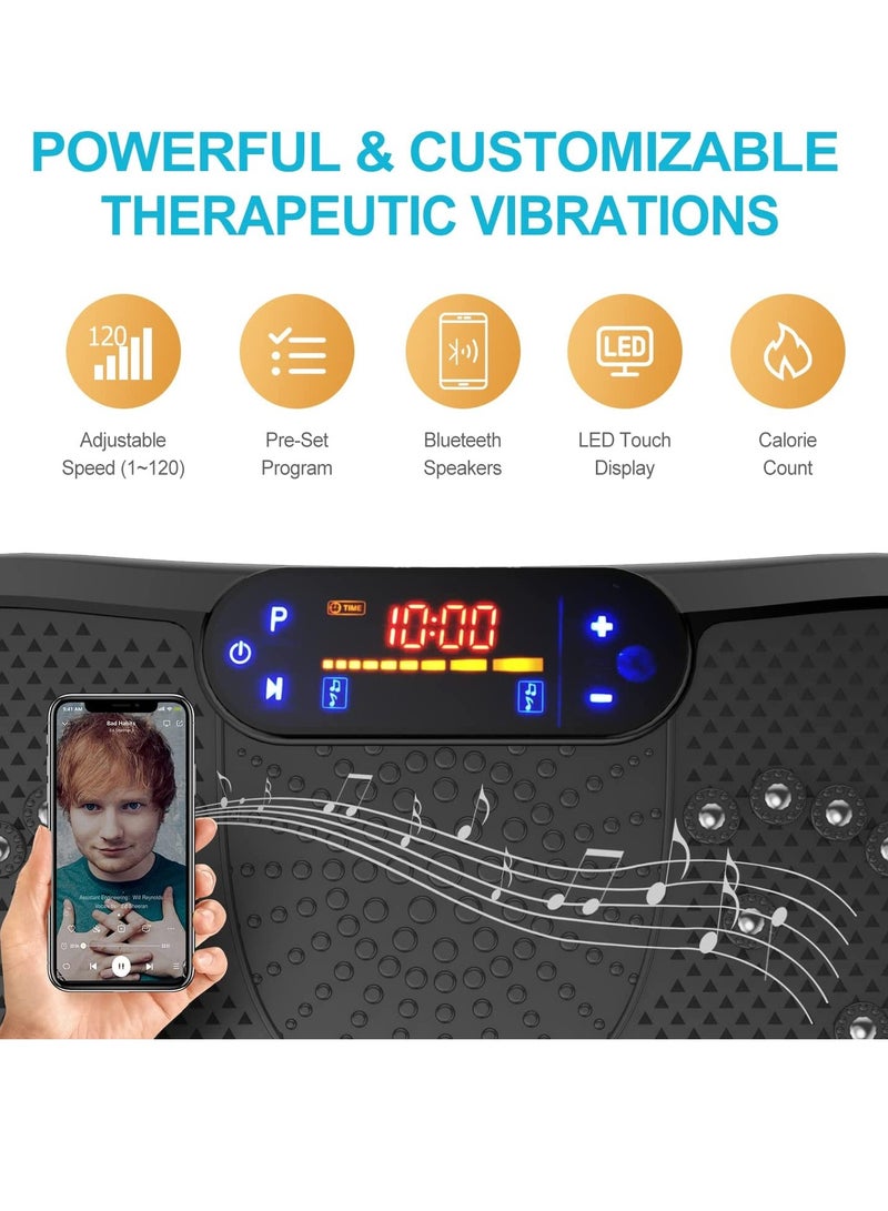 شاربدو جهاز تمرين لوح الاهتزاز لتمرين الجسم بالكامل منصة اللياقة البدنية الاهتزازية جهاز تصريف لمفاوي لفقدان الوزن وتشكيل الجسم والعافية وصالات الألعاب الرياضية المنزلية - Image 3