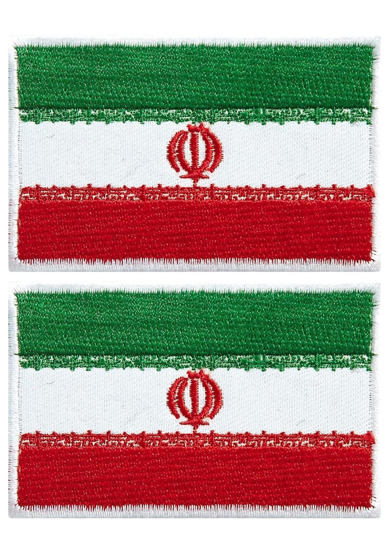 Generic Pack of 2pcs Embroidered Flag Patches - Perfect for Jackets - Backpackers - Travelers - Uniforms - Jeans and Hats - Tactical Embroidered Patches  - Image 1