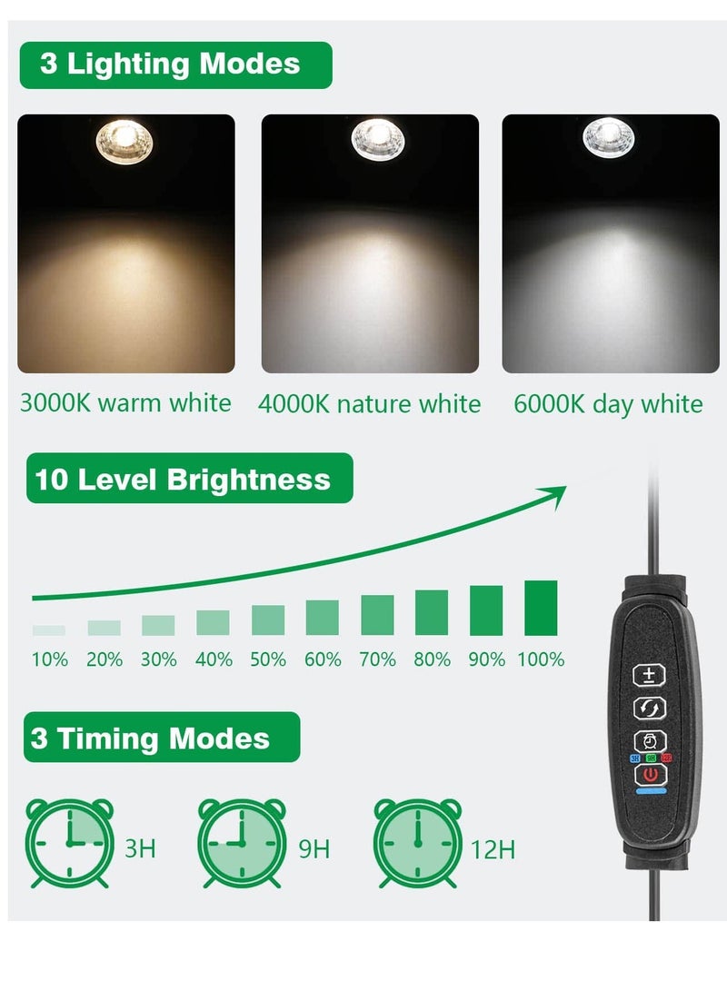 Loquat Dimmable LED Spot Lights Indoor Uplighting 3W USB Powered Floor Spot Lights Uplights Indoor Accent Light for Plants with 3 Color Lighting Modes and Auto On Off Timer Function 3h 6h 9h Black - Image 2
