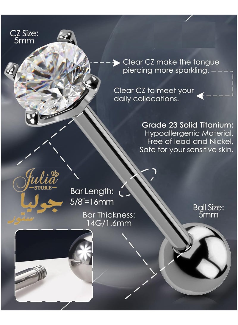 Julia Store Mini Cubic Zirconia 16G Earring Studs Round Rhinestone Stainless Steel Post Back Ball Screw Men Women Nose Helix Cartilage Ear Lobe Small Cute Piercing Jewelry By Julia Store  - Image 3