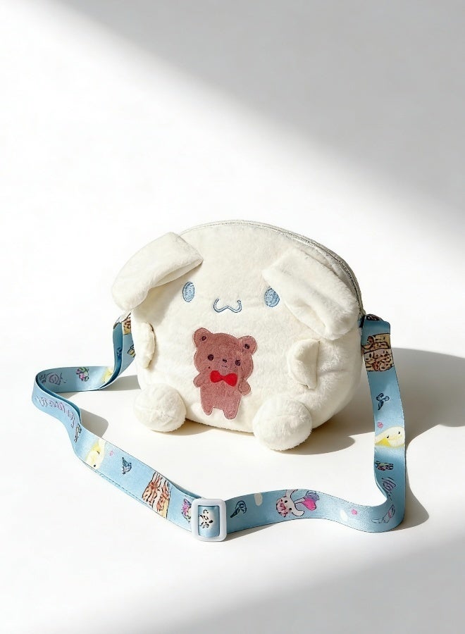 Sanrio Cinnamon Dog Plush Crossbody Bag Super Soft Fluffy Shoulder Purse for Girls and Teens Cute Kawaii Cartoon Fashion Bag Ideal Gift for Fans Daily Outing Travel - Image 3